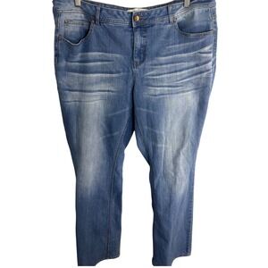 Cato Denim Straight Leg Jeans Womens 16W Blue Excellent Embroidered Curvy